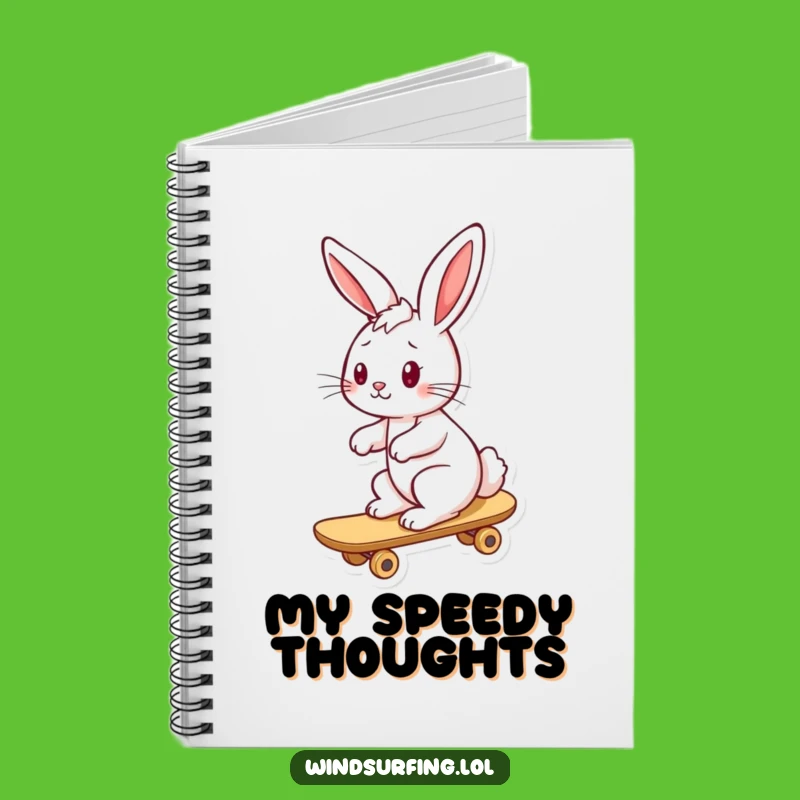 Funny Playful Bunny Surf Notebook - Fun Journal, Perfect for Notes and Gifts