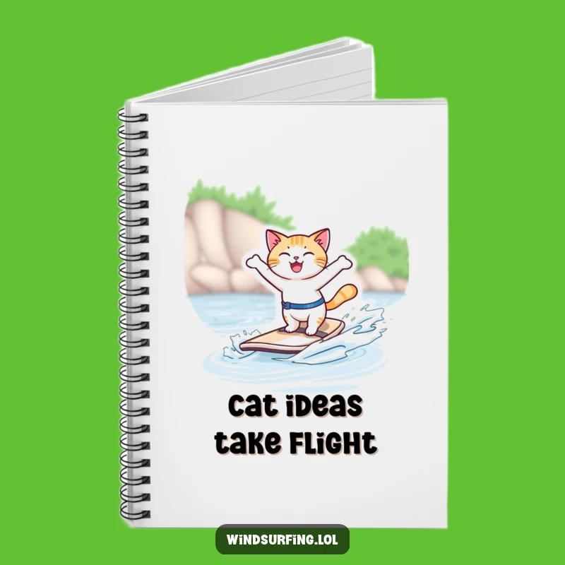 Funny Windsurfing Cat Notebook: Jot Down Ideas with Feline Grace and Humor