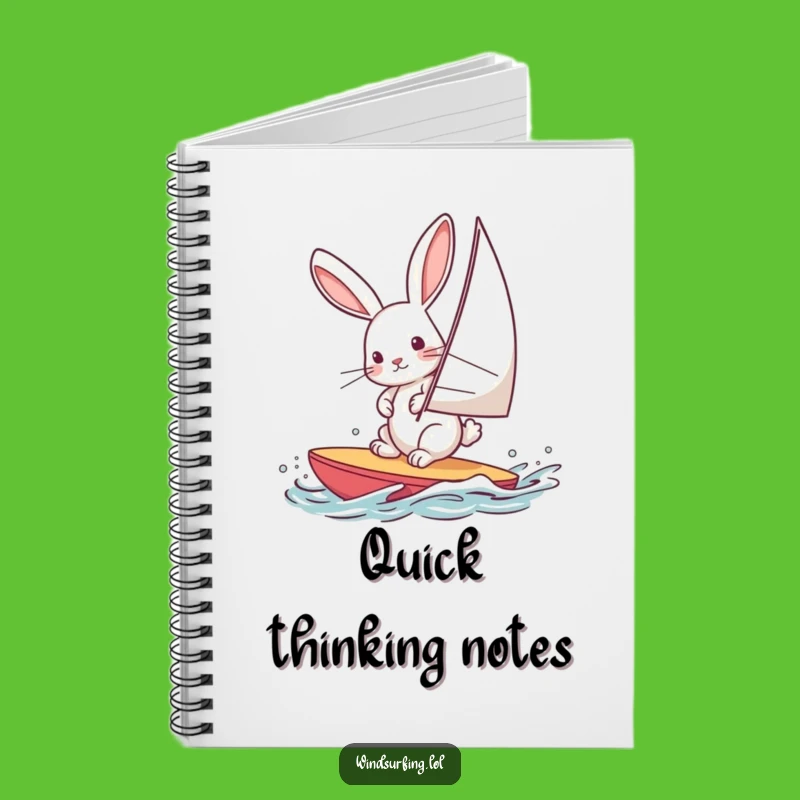 Funny Windsurfing Rabbit Notebook: Jot Down Ideas with Hare Enthusiasm and Humor