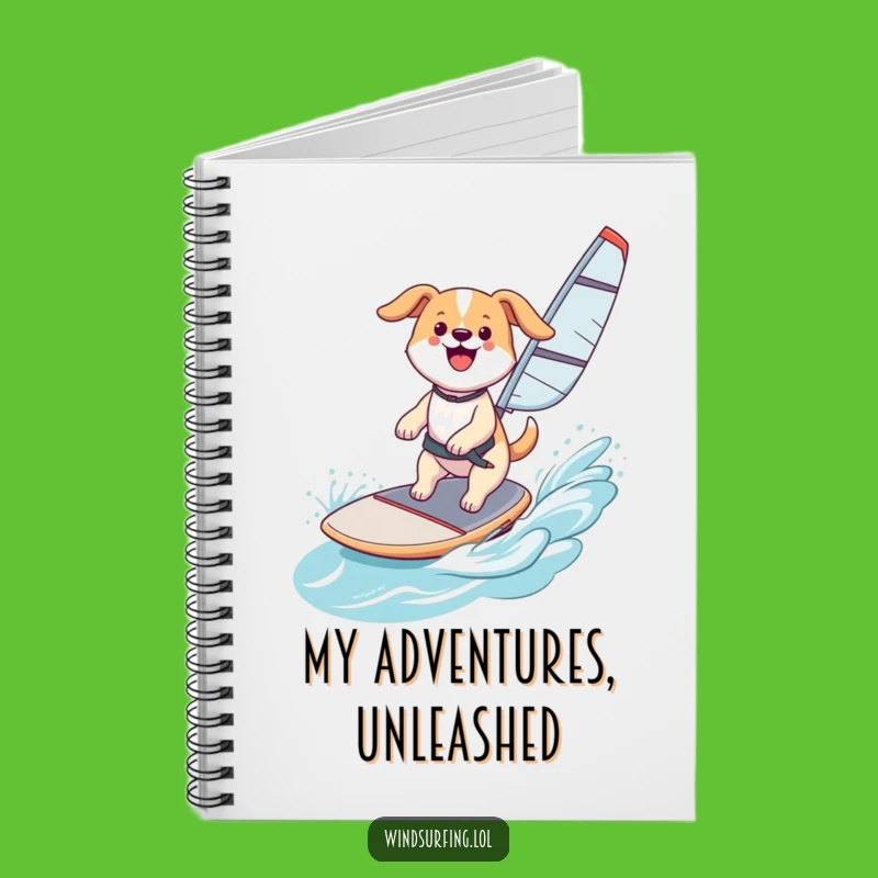 Funny Happy Dog Windsurf Notebook: Jot Down Your Adventures with This Pawsome Pal, Great Funny Gift!