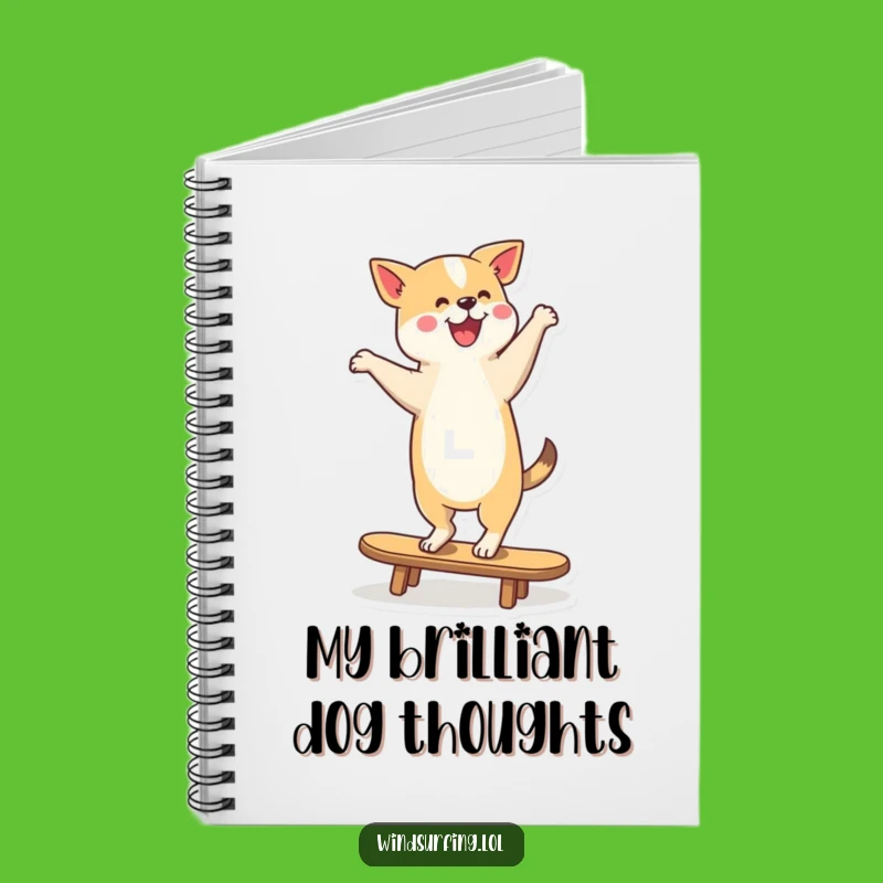 Funny Dancing Dog Surfer Notebook: Pooch's Balanced Ideas, Perfect Funny Gift Journal