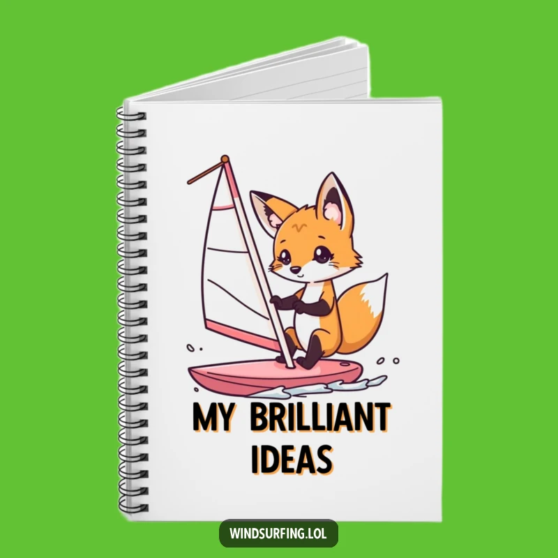 Funny Fox Windsurfer Notebook: Jot Down Ideas with a Curious Fox's Playful Spirit