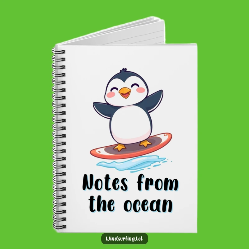 Funny Penguin Windsurfing Notebook - Jot Down Ideas with Arctic Humor