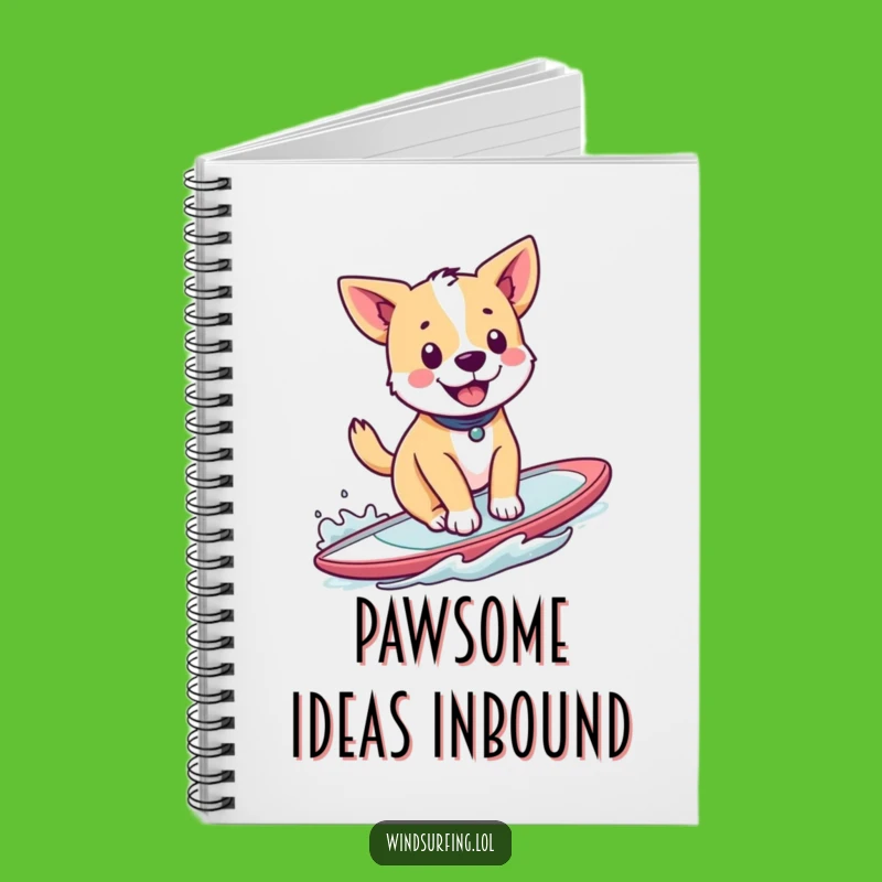 Funny Windsurfing Dog Notebook: Jot Down Ideas with Canine Enthusiasm and Humor