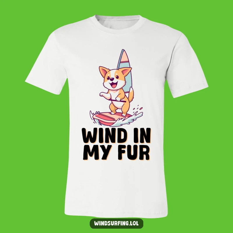 Funny Dog Windsurfing T-Shirt: Happy Air Time, Awesome Funny Gift!