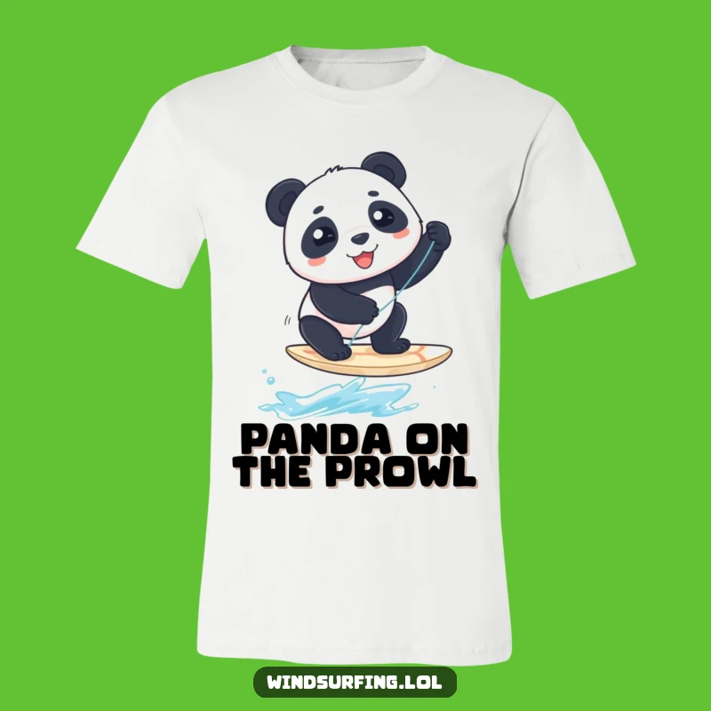 Funny Panda Windsurfer Tee: Ride the Waves with Panda Humor, Your New Funny Gift