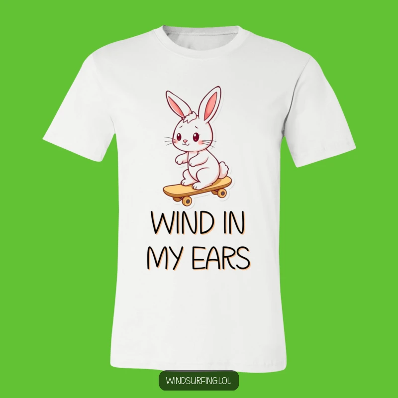 Funny Playful Bunny Surf T-Shirt - Energetic Animal Tee, Perfect Funny Gift