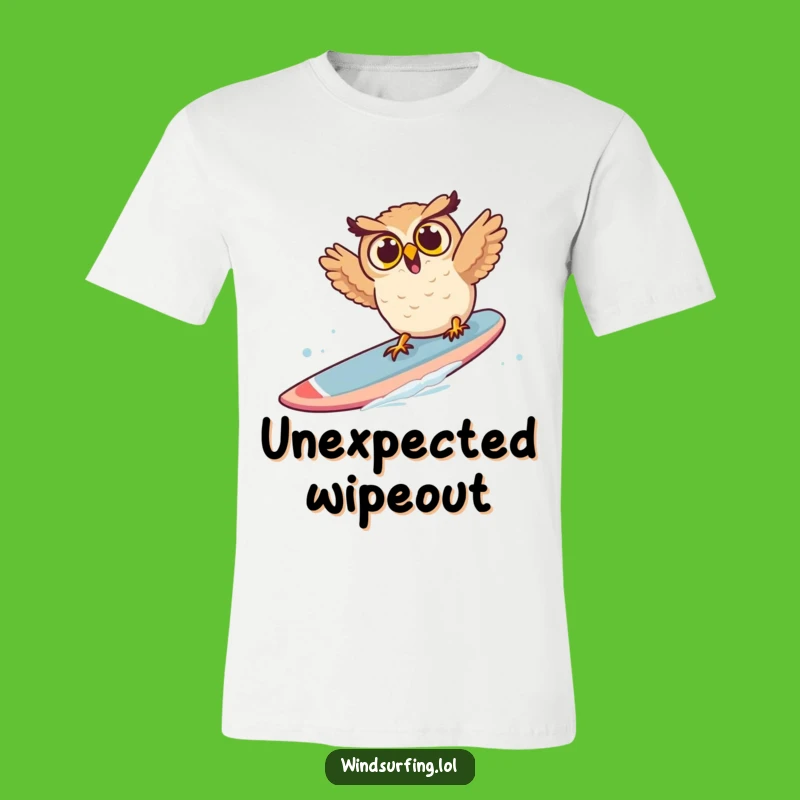 Funny Surprised Owl Windsurf T-Shirt - Hilarious Falling Animal Tee, Perfect Funny Gift