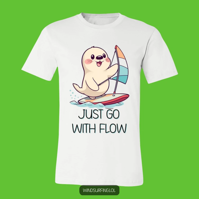 Funny Seal Windsurfing T-Shirt: Hilarious Ocean Sport Tee, Perfect Funny Gift Idea