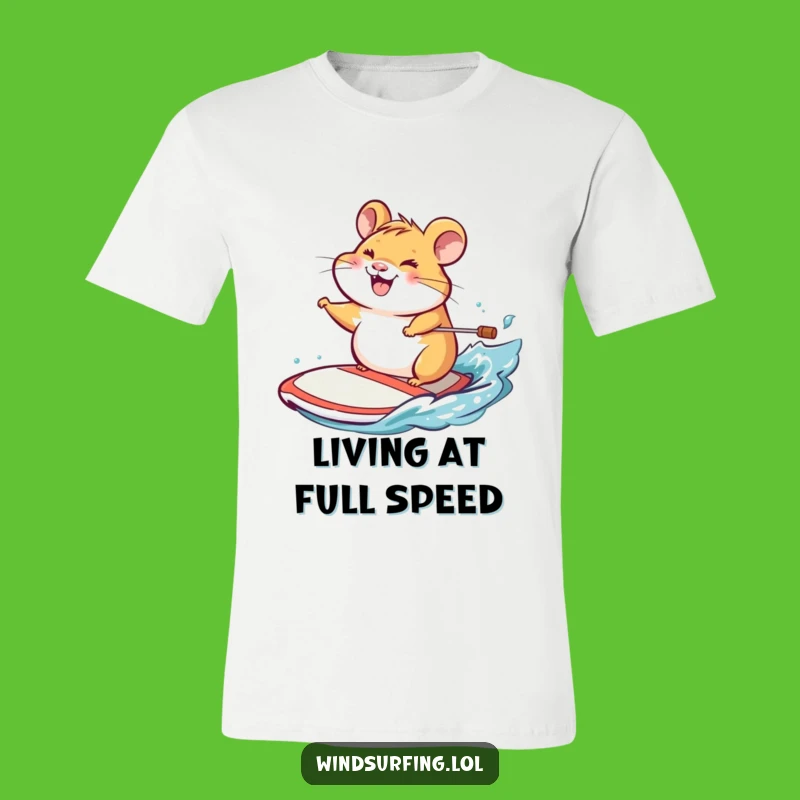 Funny Hamster Windsurf T-Shirt: Grinning Navigator for a Hilarious Look
