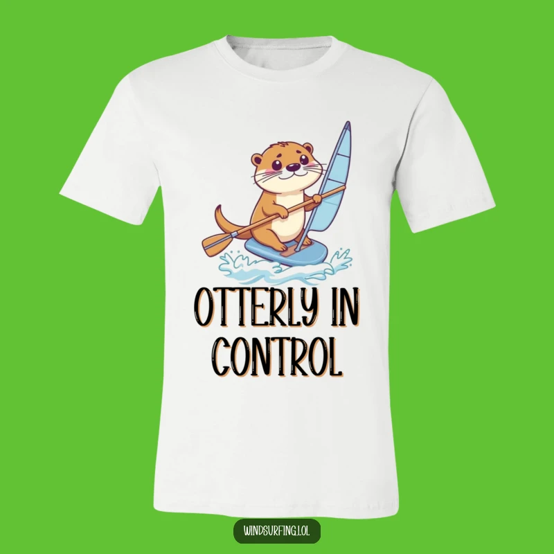 Funny Otter Windsurfer Tee: Ride with Otter Precision, Your New Funny Gift