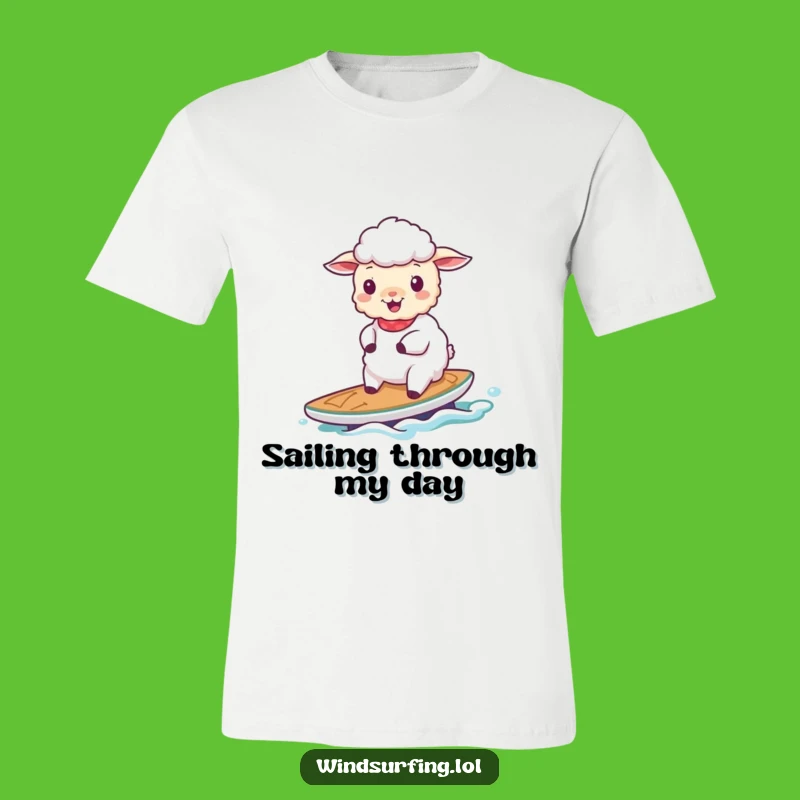 Funny Cheerful Sheep Sailing T-Shirt: Relaxed Style & Gift