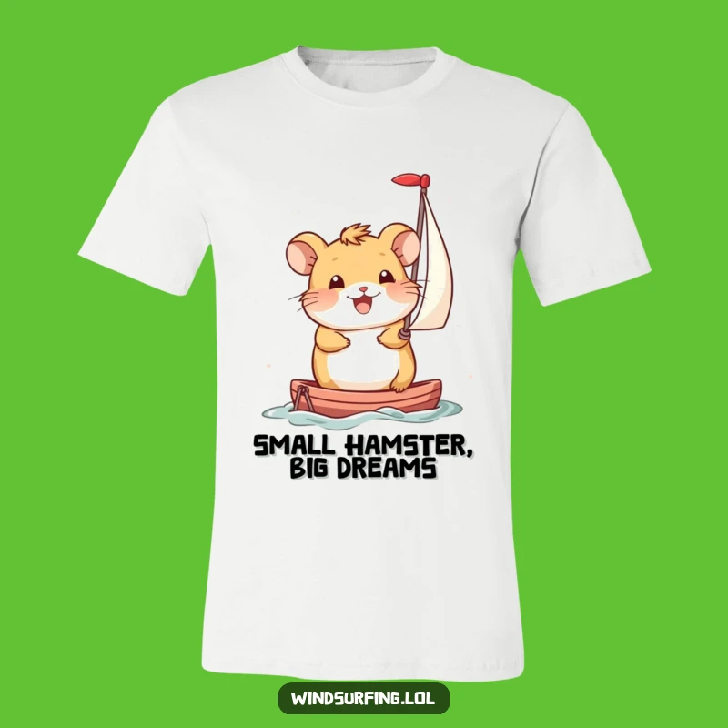 Funny Hamster Sailboat Tee: Smiling Propulsion - Whimsical Adventure Humor Gift