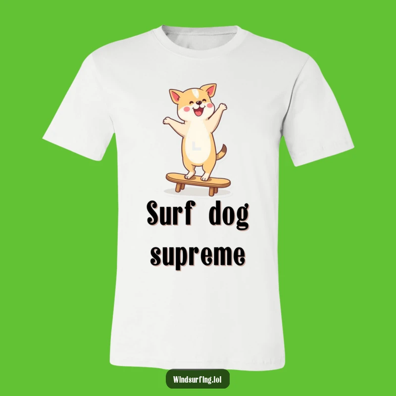 Funny Dancing Dog Surfer T-Shirt: Goofy Pooch's Balance, Awesome Funny Gift