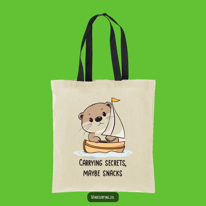 Funny Curious Otter Sailing Tote Bag: Carry Fun & Gifts