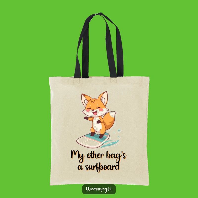 Funny Fox Windsurfing Tote Bag: Carry Your Laughs Everywhere You Go!