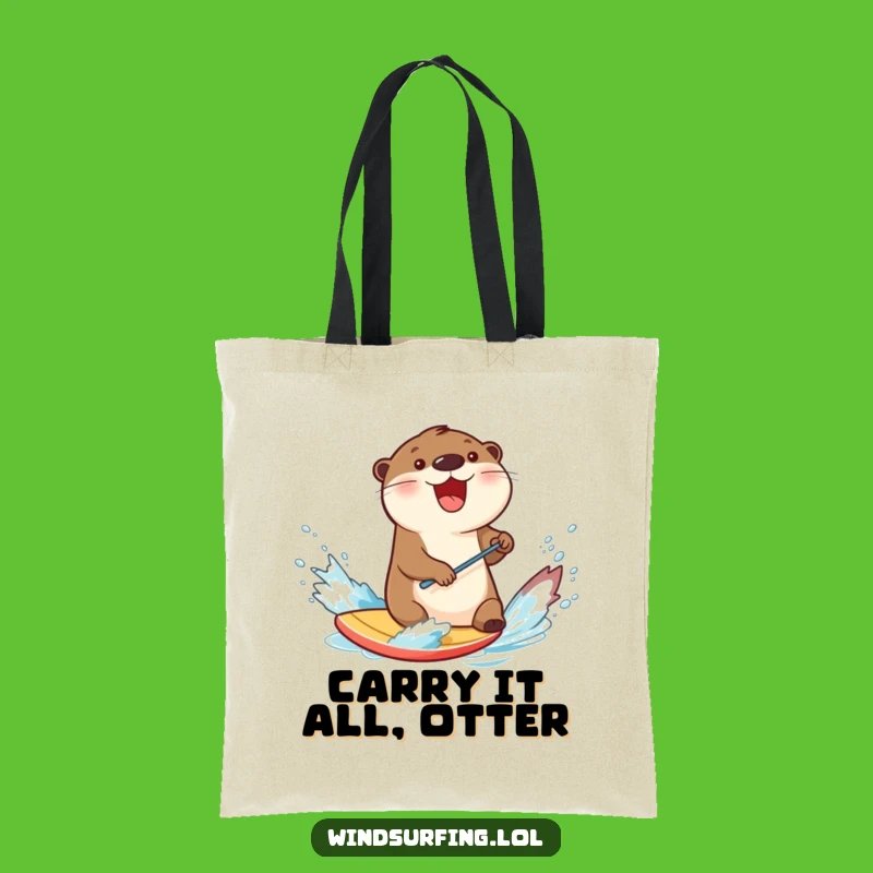 Funny Otter Surfing Tote Bag: Carry Your Fun with This Hilarious Accessory