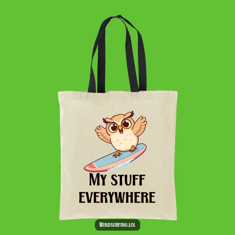 Funny Surprised Owl Windsurf Tote Bag - Hilarious Accessory, Ideal for Shoppers and Gifts